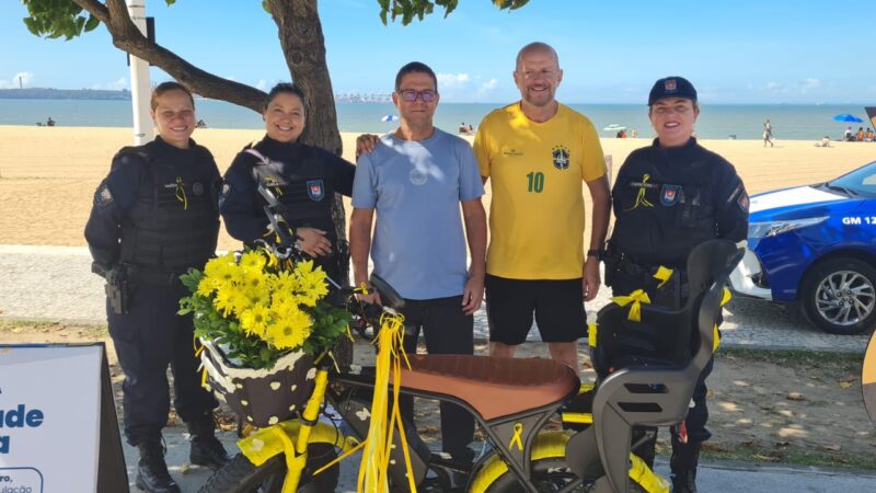 Maio Amarelo: Guarda de Vitória promove ações educativas para cerca de mil pessoas, incluindo crianças e usuários de e-bikes