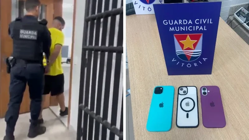 Homem é preso por furtar celulares no Triângulo das BermudasSuspeito de 30 anos foi localizado na Praia do Canto após vítimas denunciarem furto perto de bar na Rua Joaquim Lírio