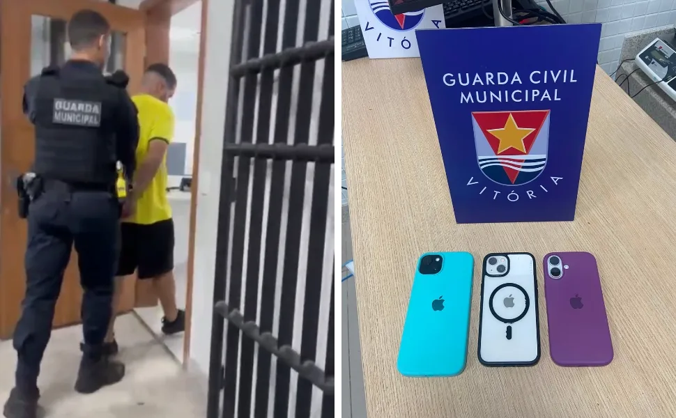 Homem é preso por furtar celulares no Triângulo das BermudasSuspeito de 30 anos foi localizado na Praia do Canto após vítimas denunciarem furto perto de bar na Rua Joaquim Lírio
