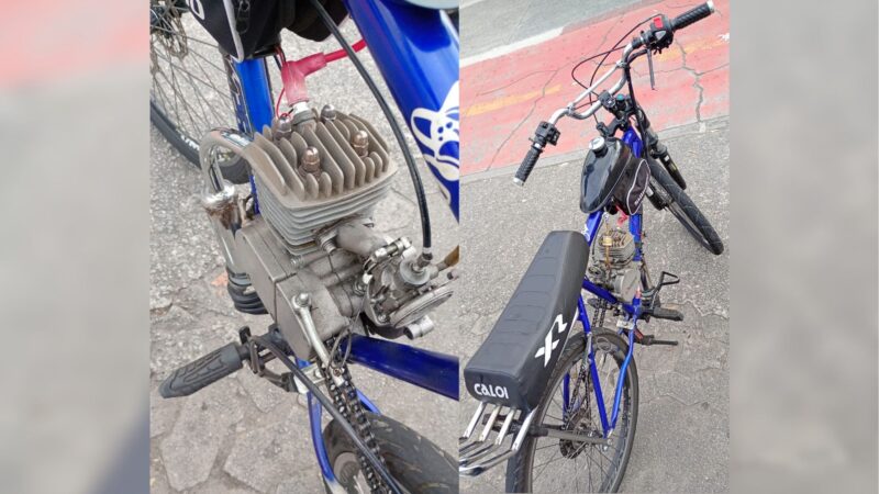 Guarda de Vitória apreende bicicleta com motor a combustão irregular na Avenida Fernando Ferrari