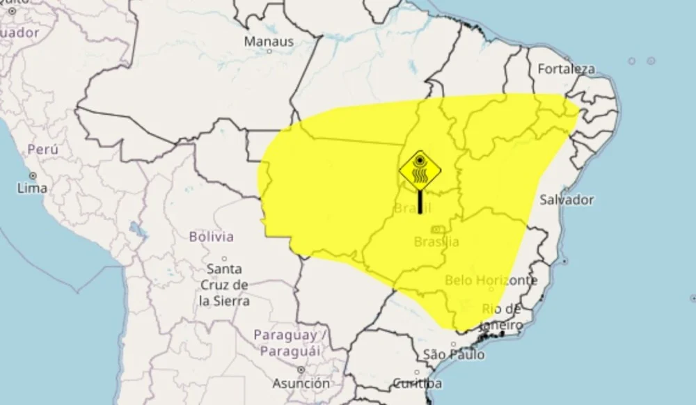Massa de ar seco coloca 14 estados em alerta para baixa umidade; Espírito Santo fica fora da área de riscoUmidade pode cair entre 20% e 30% nas tardes